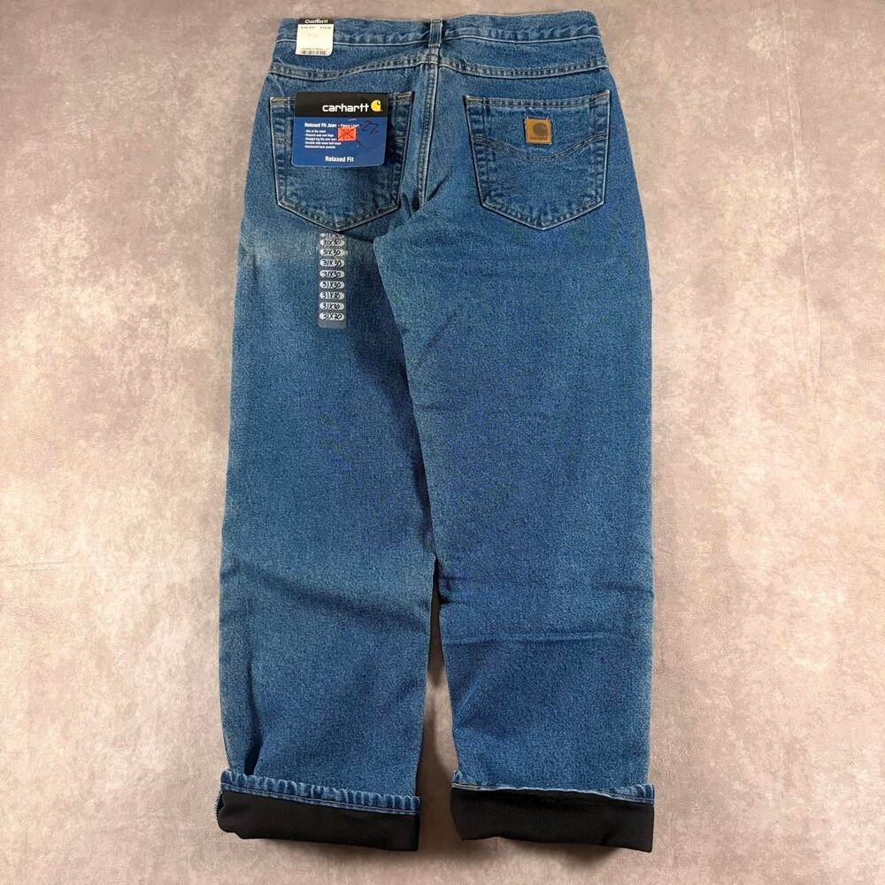 carhartt blanket lined super warm blue jeans brand new with tags
